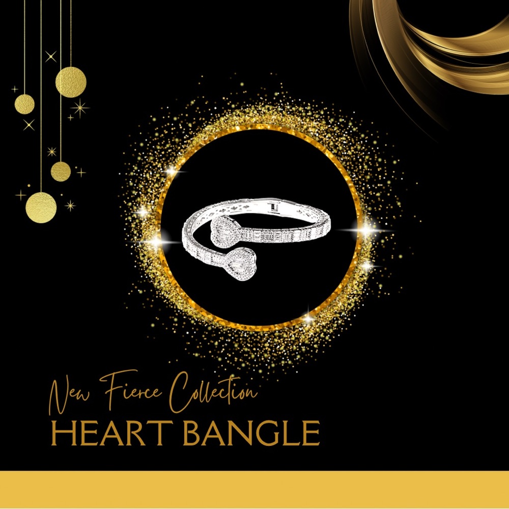 Cubic zirconia heart bracelet